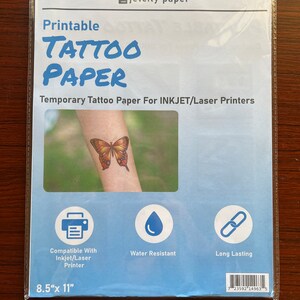 8.5 X 11 DIY Printable Tattoo Paper for Inkjet and Laser Printers ...
