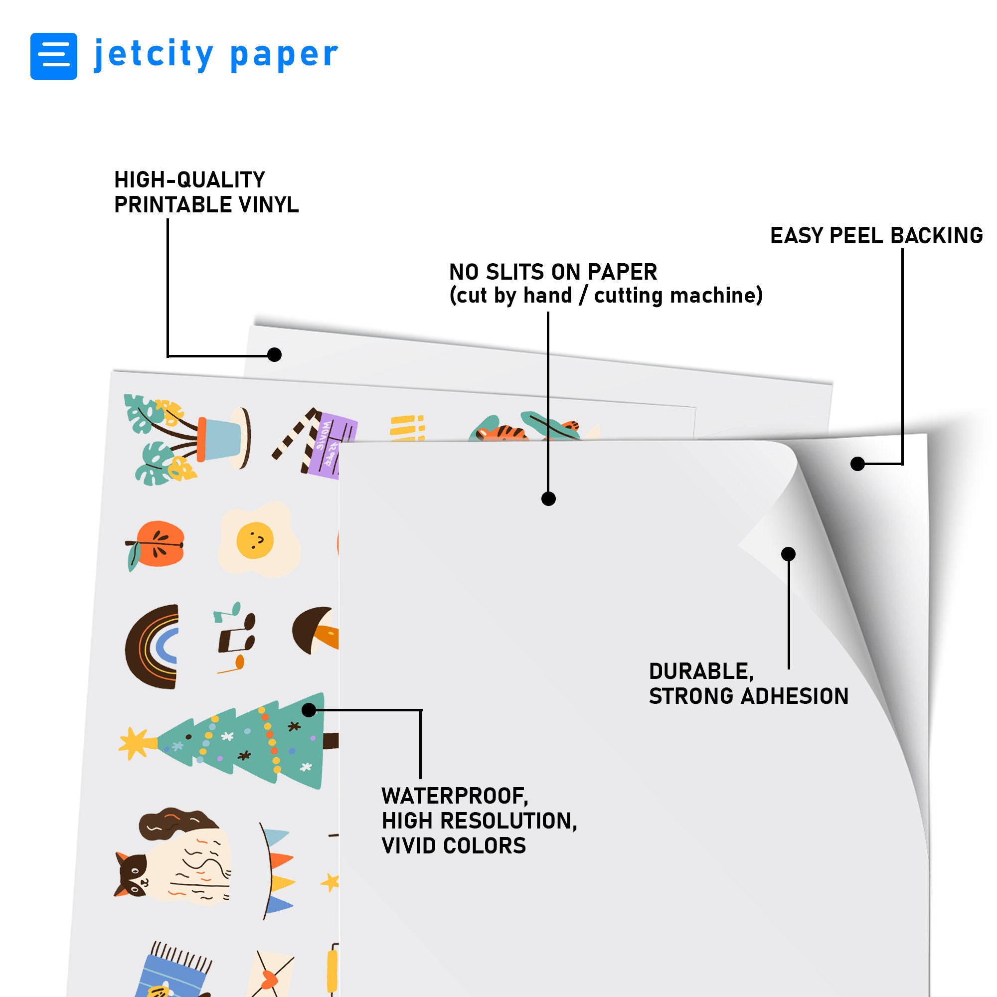 8.5 X 11 Matte Self Adhesive Sticker Paper, Inkjet and Laser Printable ...