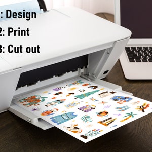 8.5 x 11 Self Adhesive Sticker Paper, Inkjet and Laser Printable, DIY Sticker/Label Paper, Sticker Sheets, Printable Sticker Paper image 3