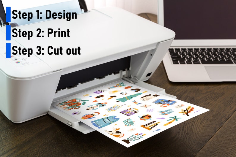 8.5 x 11 Self Adhesive Sticker Paper, Inkjet and Laser Printable, DIY Sticker/Label Paper, Sticker Sheets, Printable Sticker Paper image 3