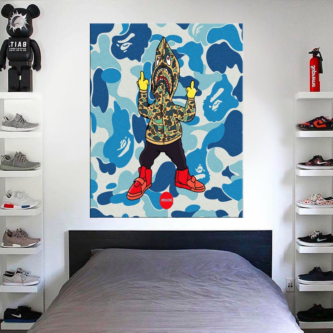 BAPE Bart Print / Póster hypebeast / Sneaker Room Wall Art Etsy
