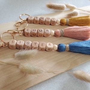 Personalized Macrame Keychain,Boho keychain, accessories,personalized gift,name keychain,christmas macrame,bridesmaid gifts