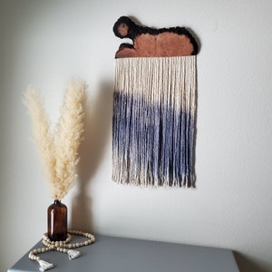 Pacific Madrona Macrame wall tapestry, macrame wall hanging, wall art, wood wall art, dip dyed macrame, home decor, wall art