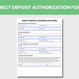 Direct Deposit Authorization Form: HR Forms (Google Doc & PDF)