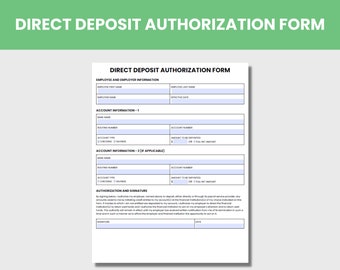 Direct Deposit Authorization Form: HR Forms (Google Doc & PDF)