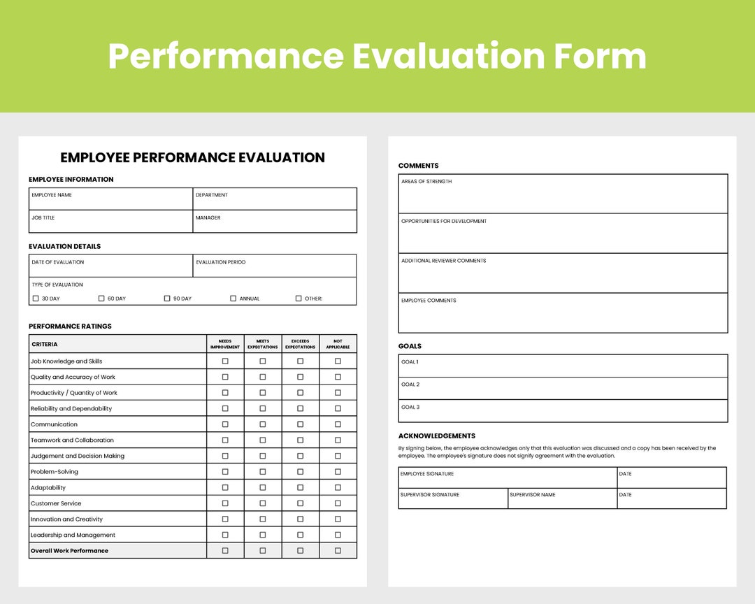performance-evaluation-form-performance-review-form-google-doc-template-etsy for Free Printable 90 Day Evaluation Form Performance Evaluation Form | Performance Review Form | Google Doc Template - Etsy for Free Printable 90 Day Evaluation Form