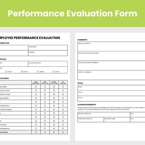Performance Evaluation Form | Performance Review Form | Google Doc Template