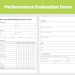 Performance Review Form: Employee Evaluation Google Doc Template (US ...
