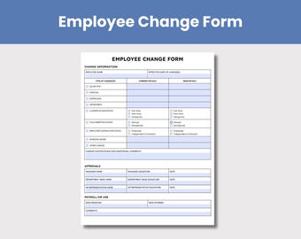Employee Change Form | Personnel Action Form | Editable Google Doc & Fillable PDF