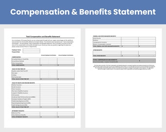 Compensation and Benefits Statement Template (Google Sheets)
