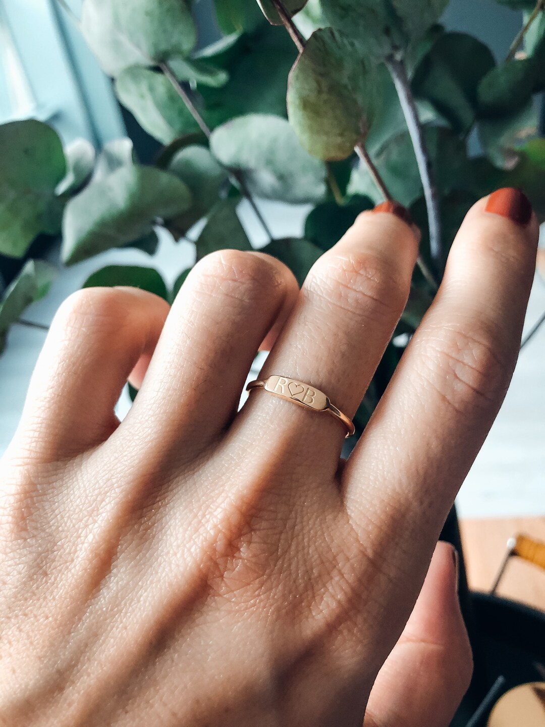 Custom Delicate Dainty Bar Ring Skinny Custom Ring Etsy