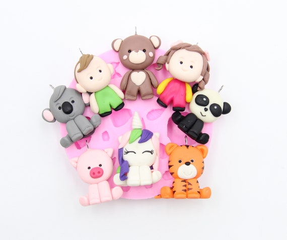 cutie animals  Clay crafts for kids, Kids clay, Polymer clay crafts