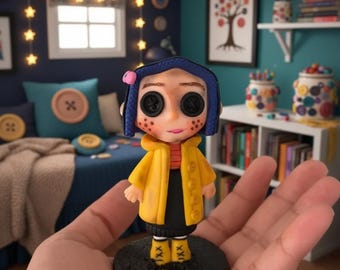 Coraline Figurine Handmade Polymer Clay Coraline Display Figure Stop Motion Collectible Gothic Room Decor Movie Fan Birthday Gift