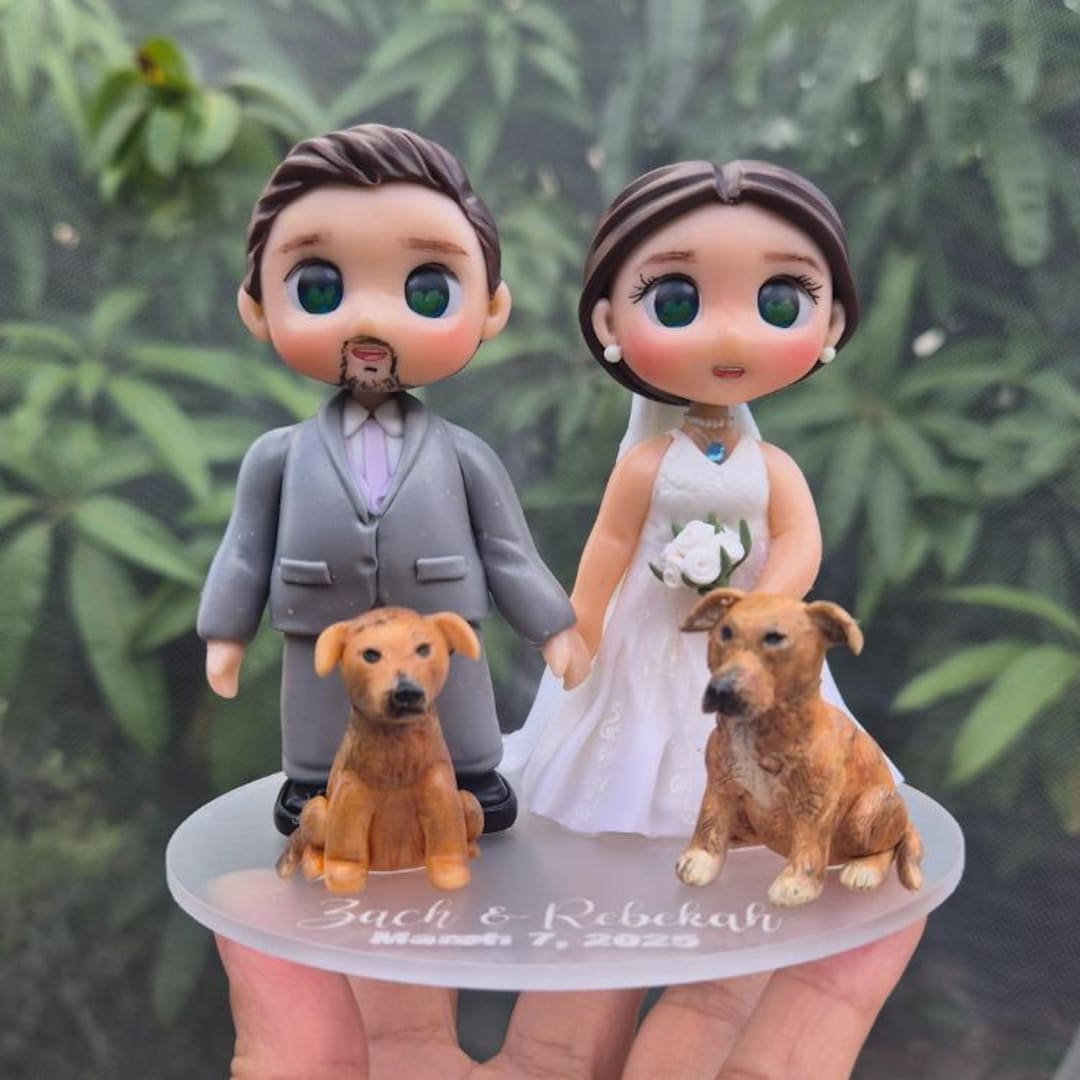 Personalized Wedding Cake Topper | Custom Bride and Groom Figurines ...