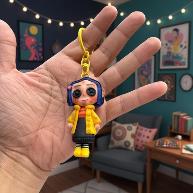 Handmade polymer clay Coraline doll collectible for movie fans