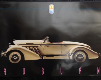 30s Auburn Speedster Poster by Classics Unlimited Printed in 1986