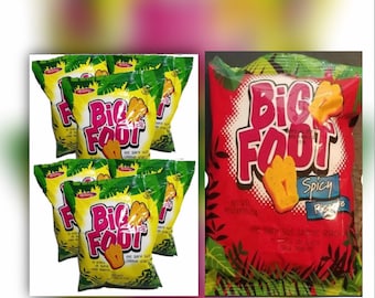 Jamaican Holiday Snacks Big Foot Snack- Original and Spicy Picante 25g Pack of 6 OR 12 ~ From Jamaica