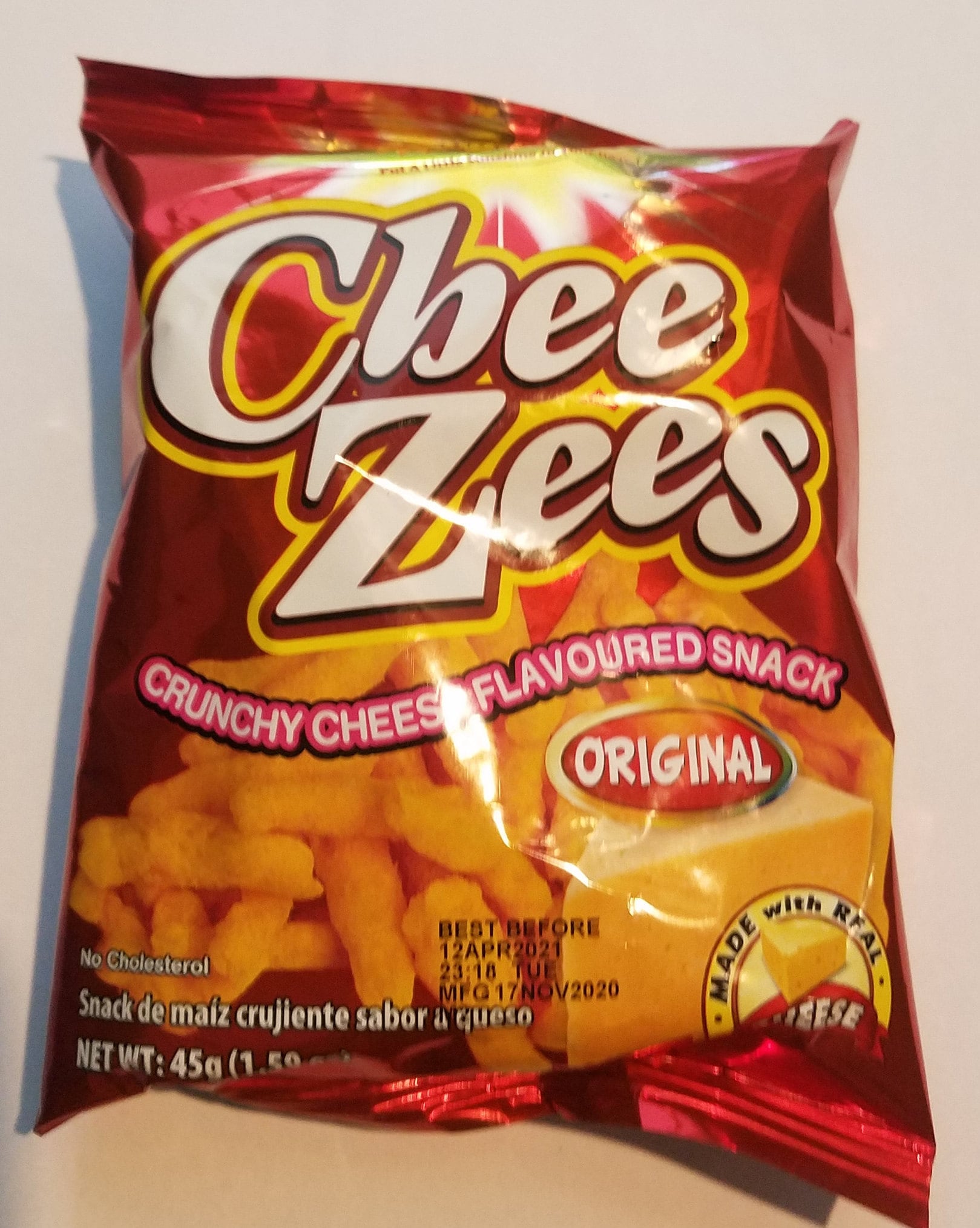 Jamaican Sunshine Snacks Chee Zees Snack 45g Pack of 6 OR 12 From