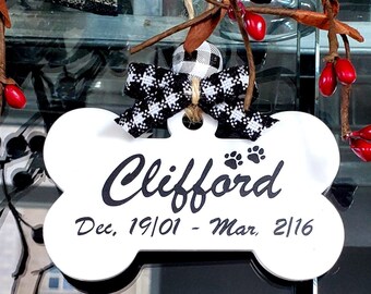 Pet Memorial Ornament | Dog Bone Ornament | Dog Memorial Piece | Memorial Ornament | Christmas Ornament | In Memory | Pet Xmas Ornament