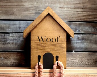 Dog House Leash Hanger: Boho Pet Organizer