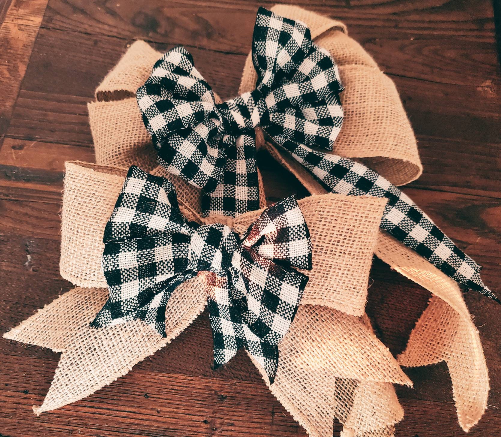 5/10/15/20 Pre-tied Burlap Bows for Gift Wrapping, Christmas Gift, Wedding  Cake Bag, Christmas Decor, Card Decor, Burlap Bow, Rustic Wedding 