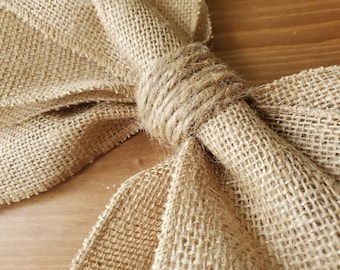 Nœud de couronne de jute fabriqué à la main : décoration d'intérieur champêtre rustique