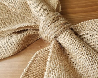 Wired Burlap Bow | Bow for Wreath | Rustic Home Decor | Fall Decoration | Christmas | Holiday Decoration