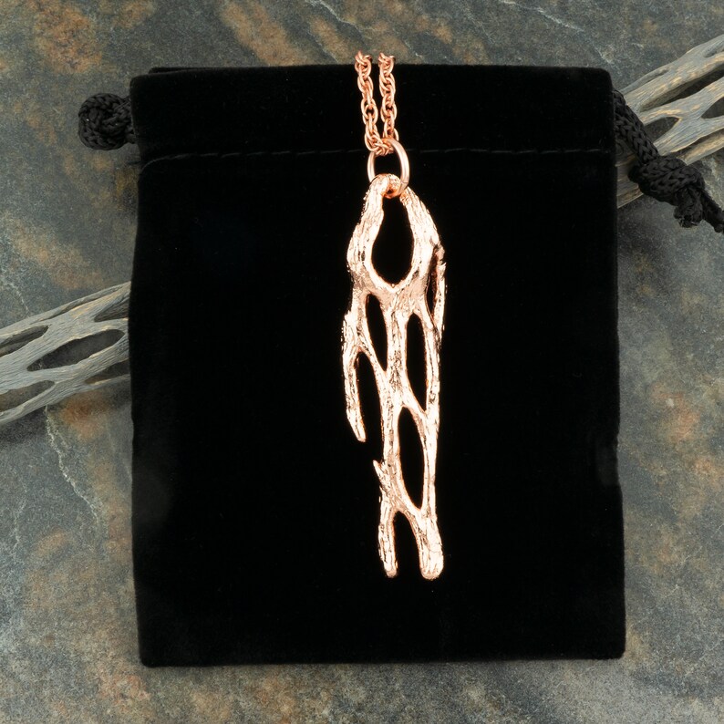 Copper Cactus Pendant Southwestern Desert Style Copperplated Organic Cholla Cactus Wood