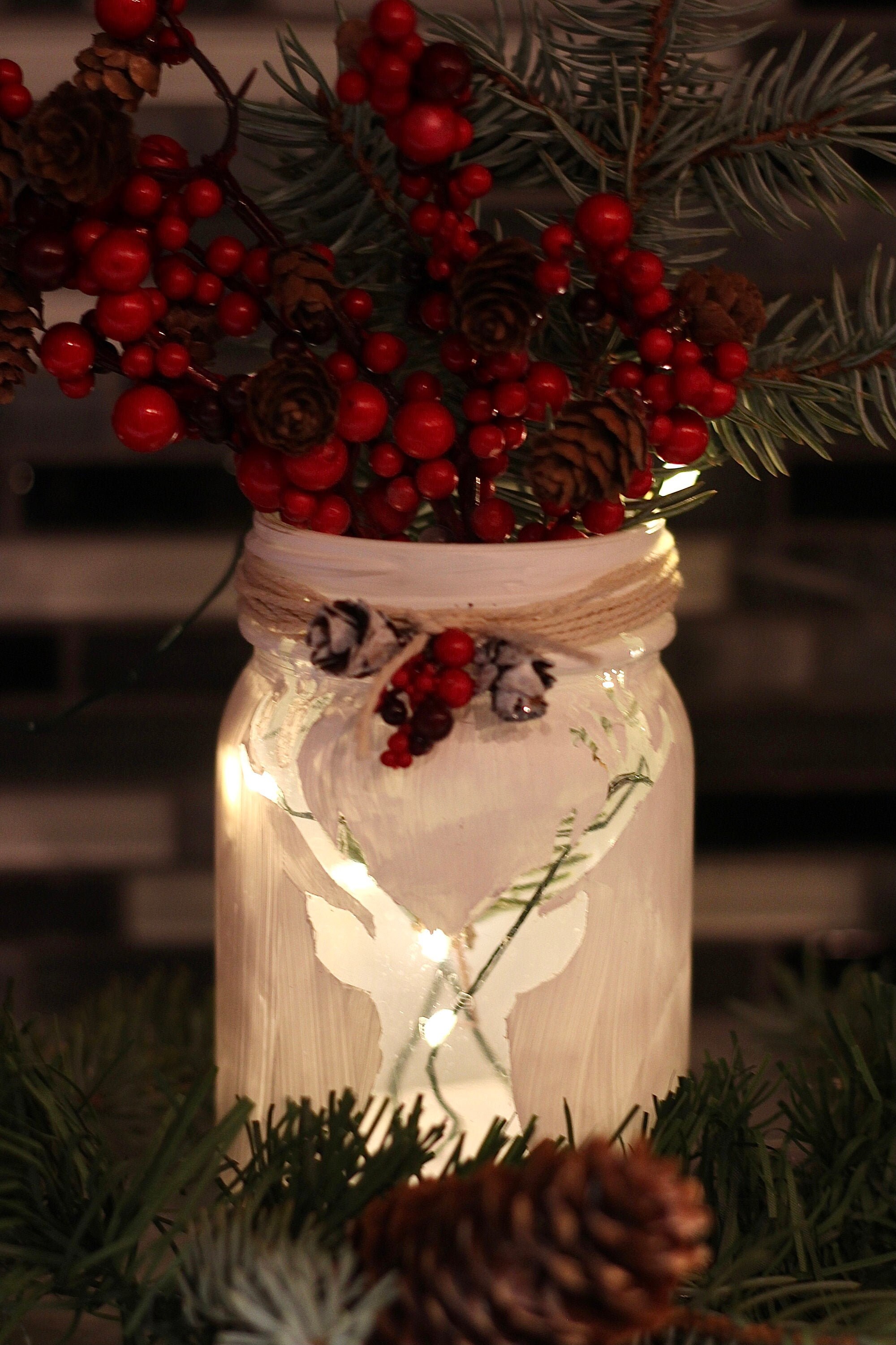 Christmas Jar Decor Etsy