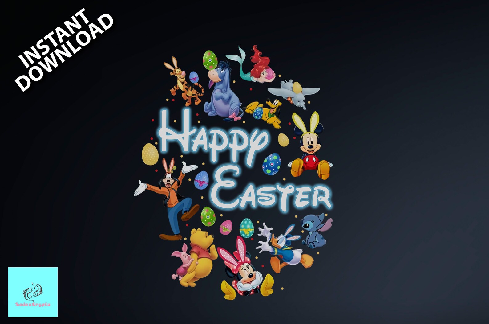 Happy Easter Disney pngDisney Characters png Mickey Minnie Etsy