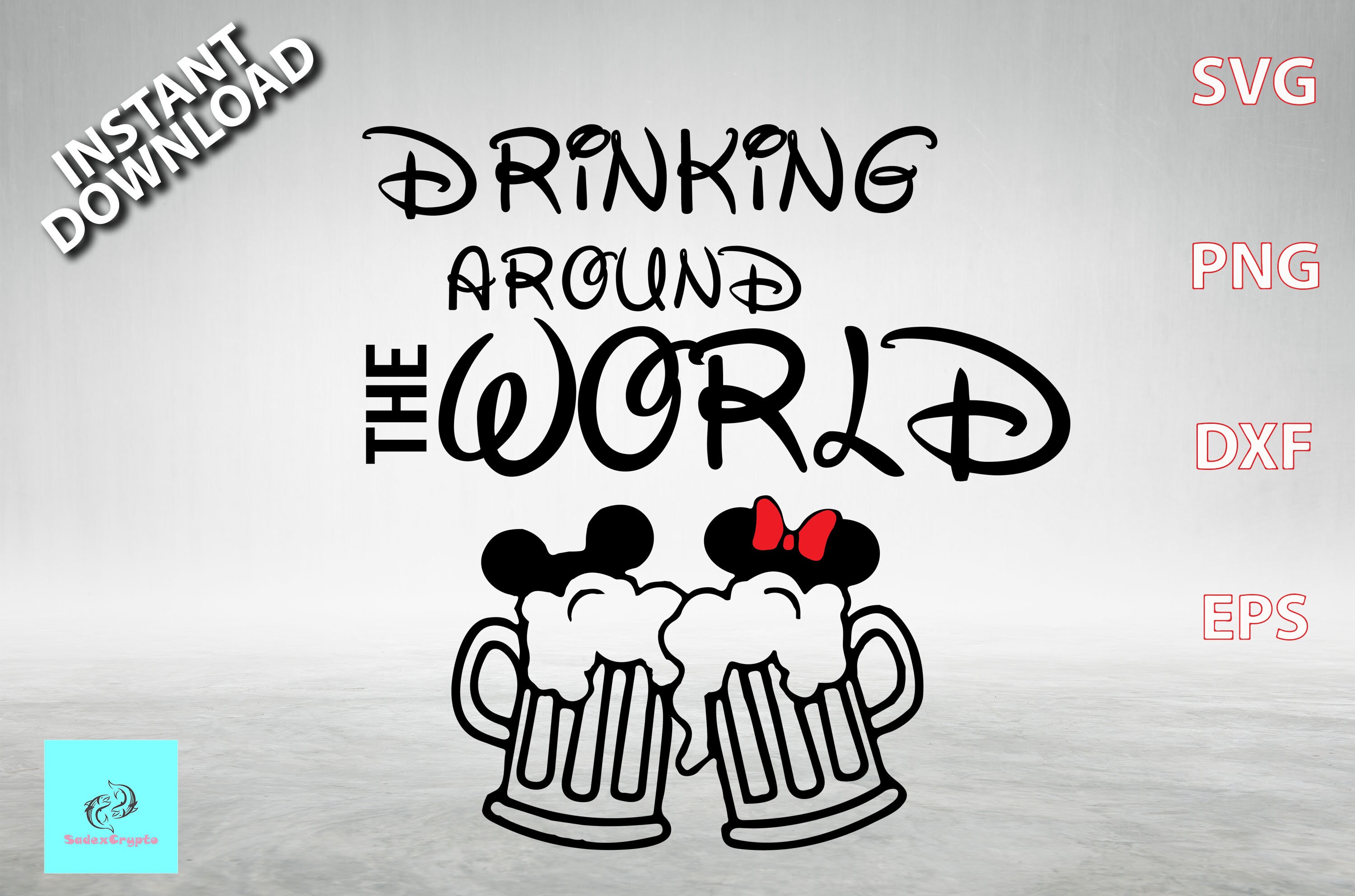 Drinking Around The World Svg Mickey and Minnie Party Svg Etsy