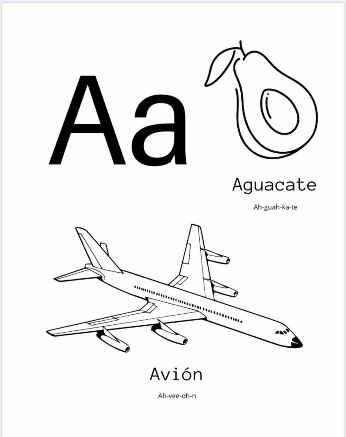 El Abecedario/ the Spanish Alphabet Coloring Pages Etsy Canada