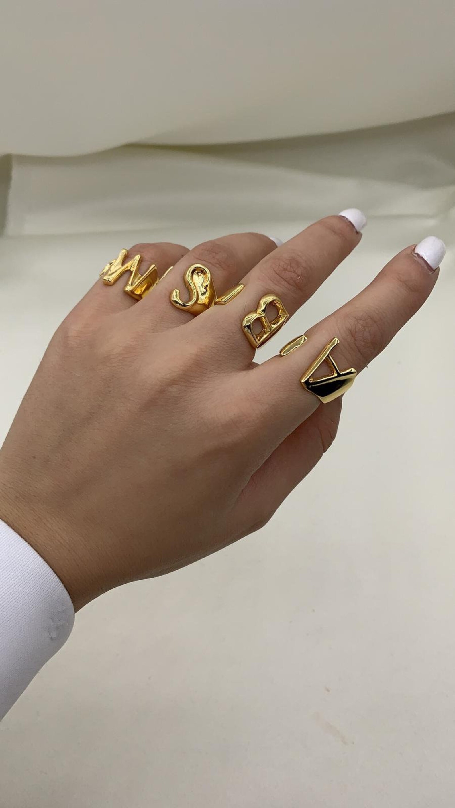 name letter ring gold