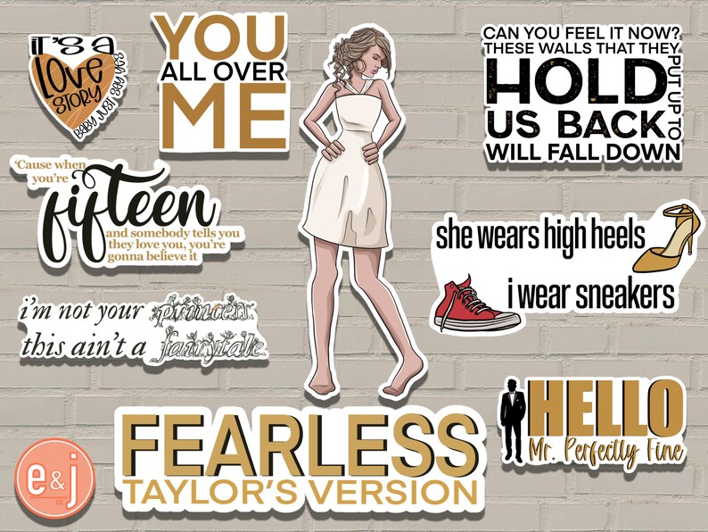 Taylor Swift_fearless_laminated Stickers - Etsy