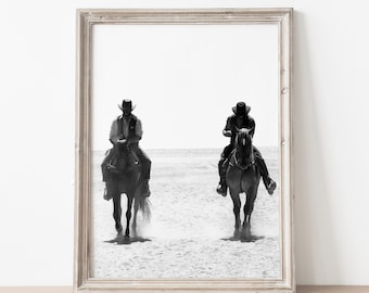 Cowboy Photo Print , Wild West , Digital Print , Cowboys Poster , Vintage Style , Black and White , American Style , INSTANT DOWNLOAD