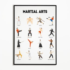 Martial Arts Print , Printable Wall Art , Portre Illustration , Wall Decor , Illustration Print , Wall Poster , INSTANT DOWNLOAD