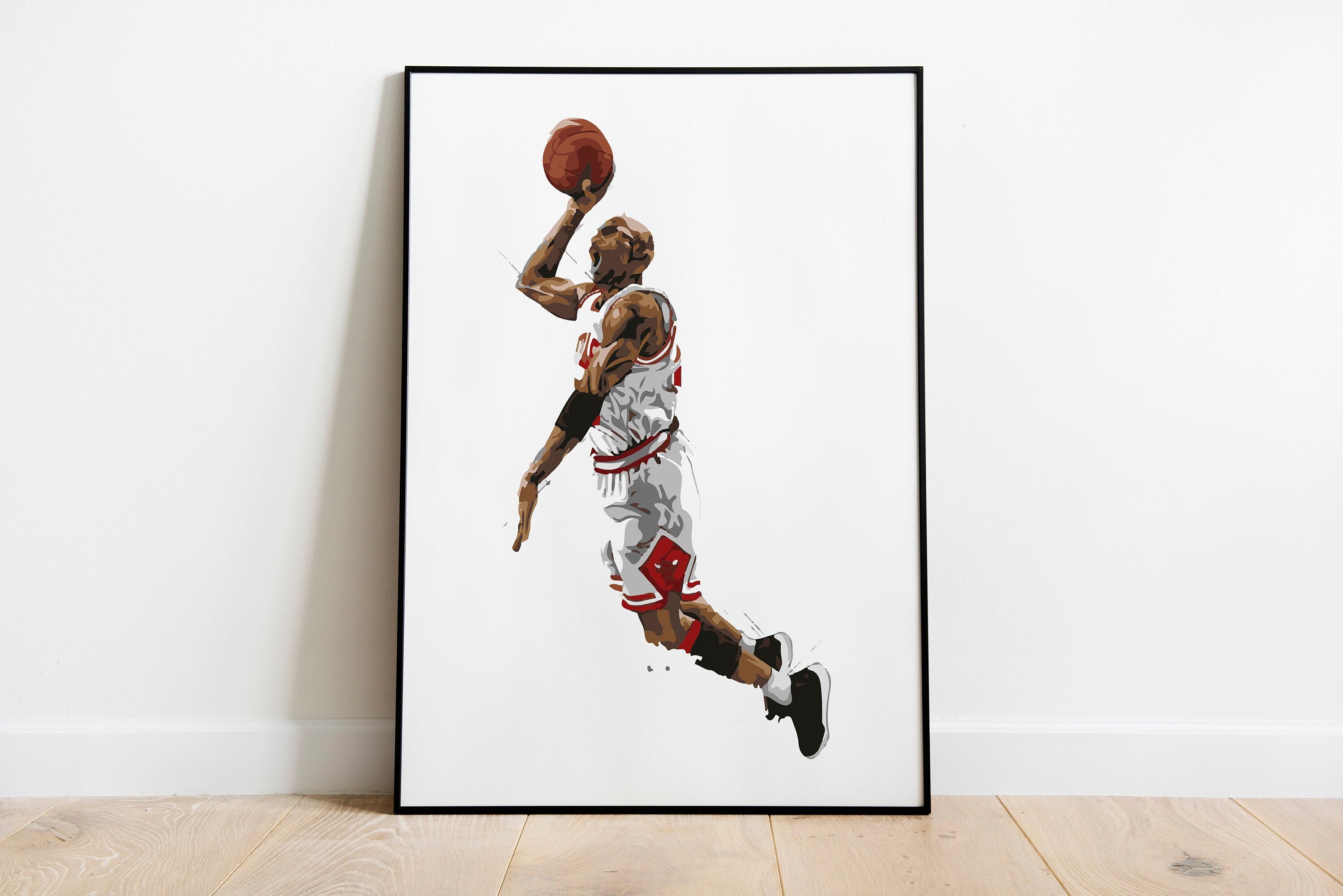 Michael Jordan llustration Print Baloncesto PLayer Print | Etsy