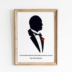 La Ilustración del Padrino, Ilustración Portre , Arte Moderno , Decoración de Pared , Impresión de Ilustración , Cartel de Pared , DESCARGA INSTANTE
