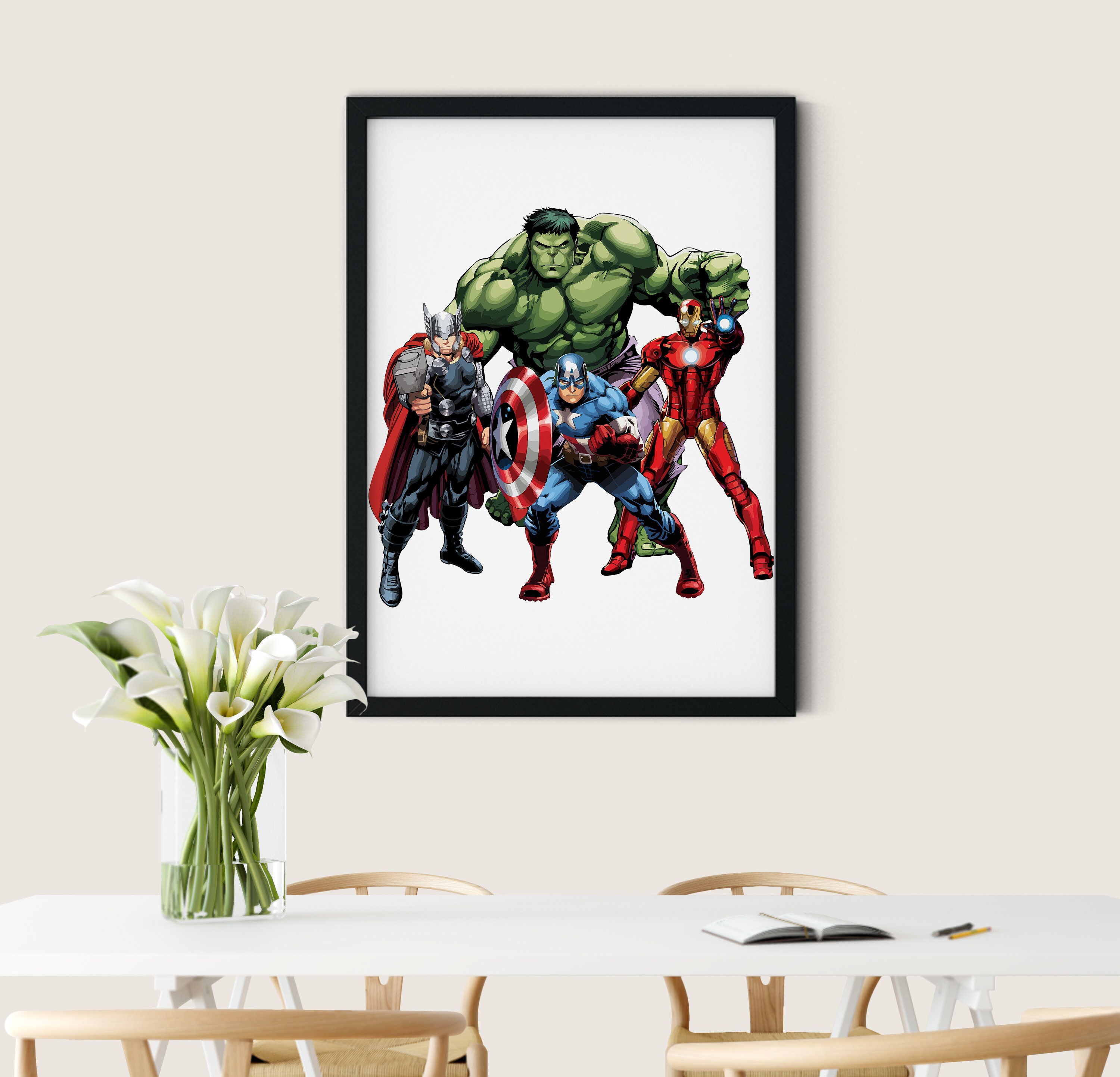 The Avengers Print , Printable Wall Art , Illustration Poster