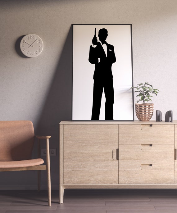 007 James Bond Print , Portre Illustration , Printable Wall Art , Modern Art , Wall Decor , Wall Poster , INSTANT DOWNLOAD