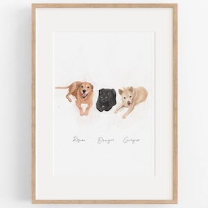 Custom Pet Portrait from Photo, Dog Painting Watercolor, Pet Memorial Gift, Personalized Cat Portrait, Pet Painting, Art Commission