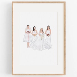 Generational Wedding Portrait, Mother Of The Bride Gifts, Custom Portrait Painting From Photo, Mother Gift From Daughter, Mom Birthday