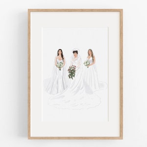 Hochzeitsportrait: Hochzeitsportrait: Hochzeitsgeschenk, Aquarellbild, Mutter der Braut