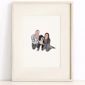 Ritratto di famiglia personalizzato da foto Ritratto di animale domestico Dipinto ad acquerello Regalo commemorativo per animali domestici Dipinto di cane per proprietari di animali domestici Regalo per amanti dei cani