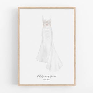 Wedding Dress Illustration Generational Wedding Portrait Mother Of The Bride Gifts Custom Watercolor Painting From Photo