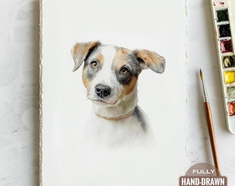 Custom Pet Portrait: Dog & Cat Painting, Memorial Gift, Art Print