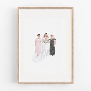 Regali per la madre della sposa, regalo per la madre dalla figlia, regalo di compleanno per la mamma, ritratto di matrimonio generazionale, ritratto personalizzato da foto