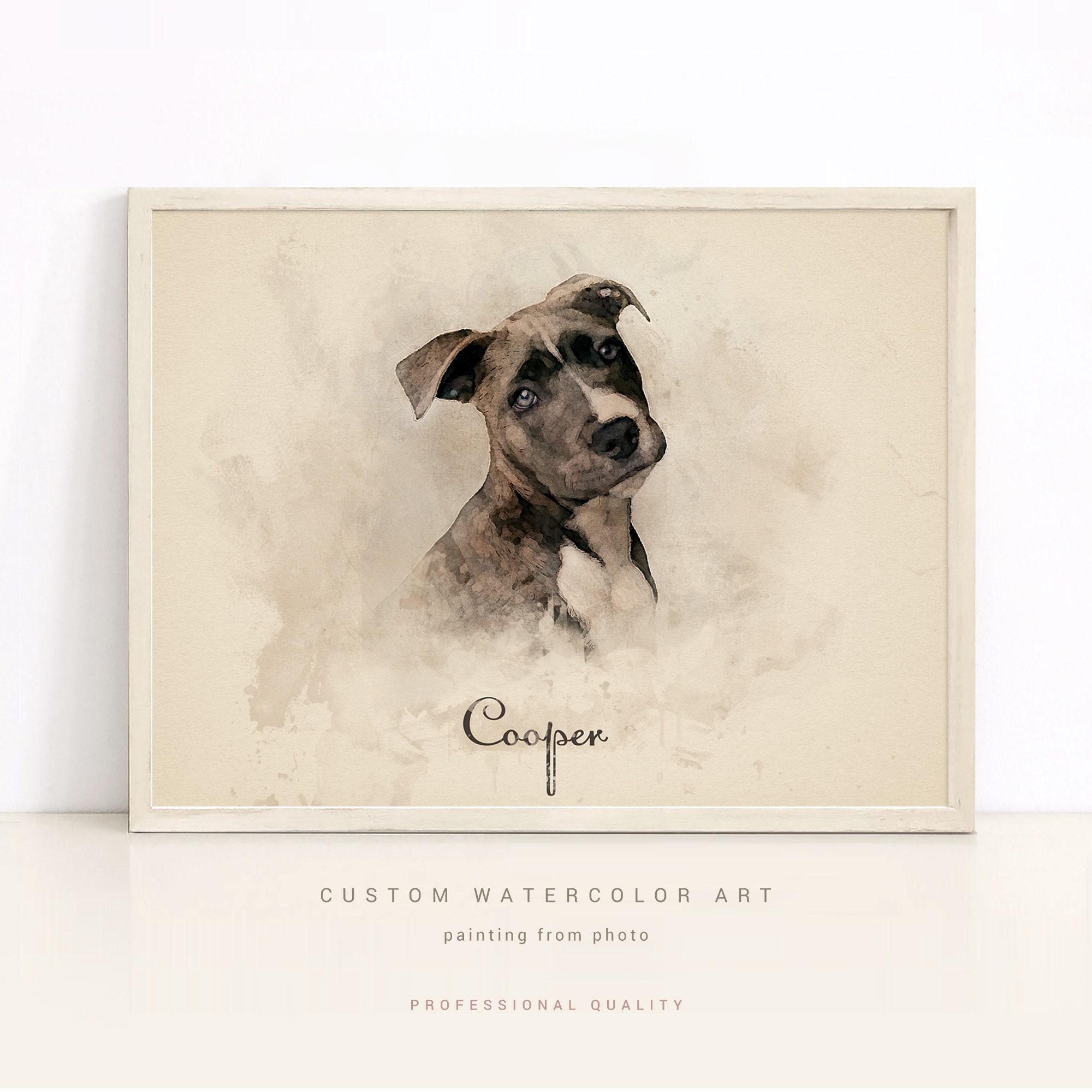 Pet memorial gift watercolor painting from photo custom pet Etsy