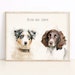 Custom pet portrait from photo, Multiple dog painting on canvas,  Cat portraits, Personalized gifts, watercolor painting, Pet memorial 