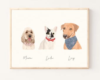 Dog & Cat Portrait: Mini Pet Watercolor Painting From Photo
